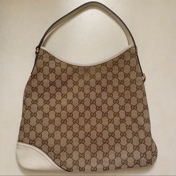 (Sold) Authentic Gucci canvas hobo Bag - Picture 8 of 12